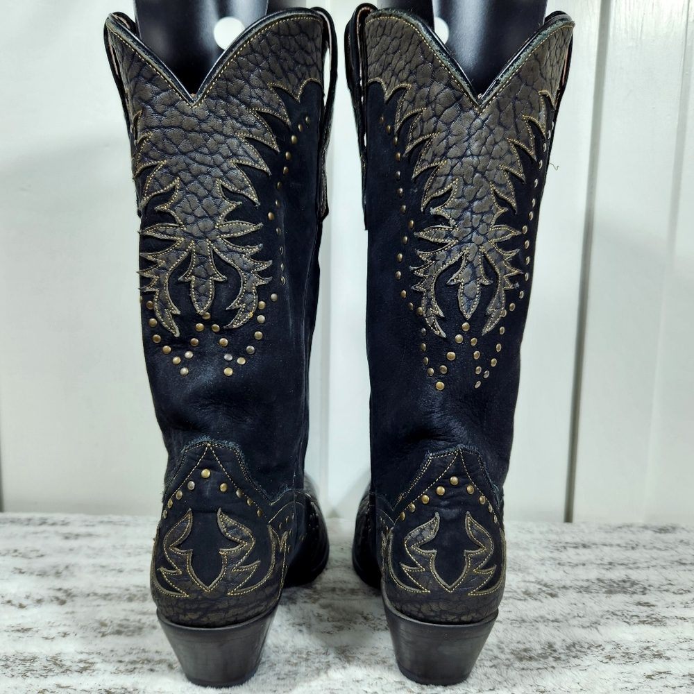 Dan Post "Invy" Studded Western Boots Black Leather DP3582 | Women's Size 8 - Picture 9 of 16